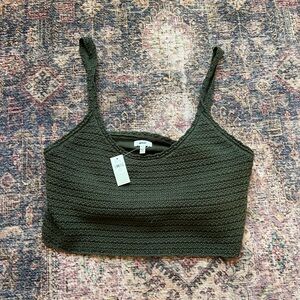 Aerie Dark Green Crocheted Crop Top